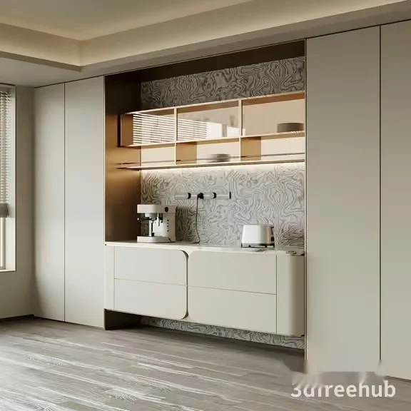 A Modern Kitchen 3D Model – 23250 – VRAY Render