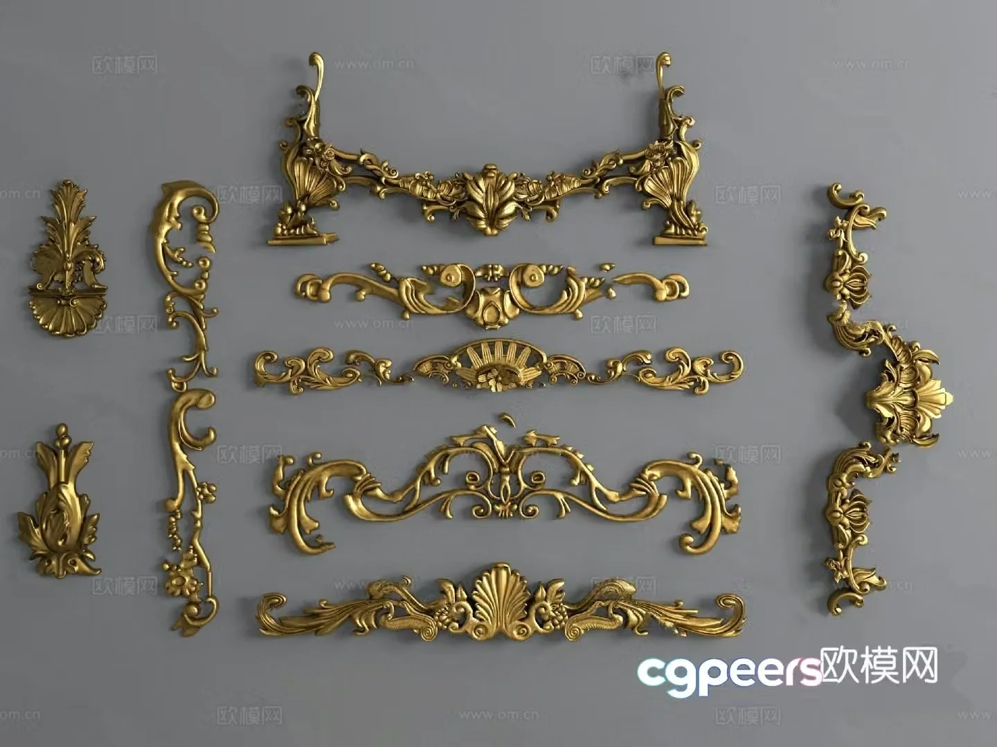 European carving and carving model 3d model