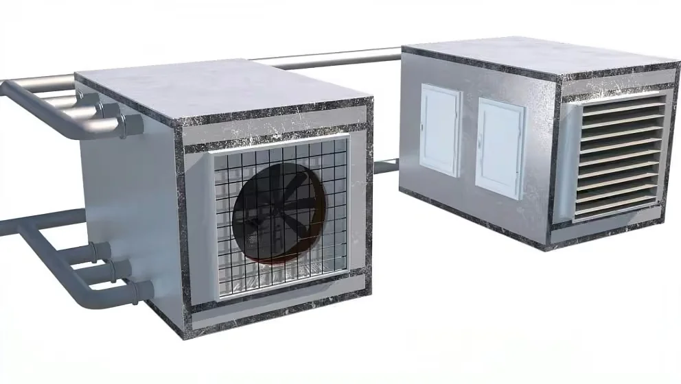 A Gray Air Conditioning Unit 3D Model – 6618 – VRAY Render