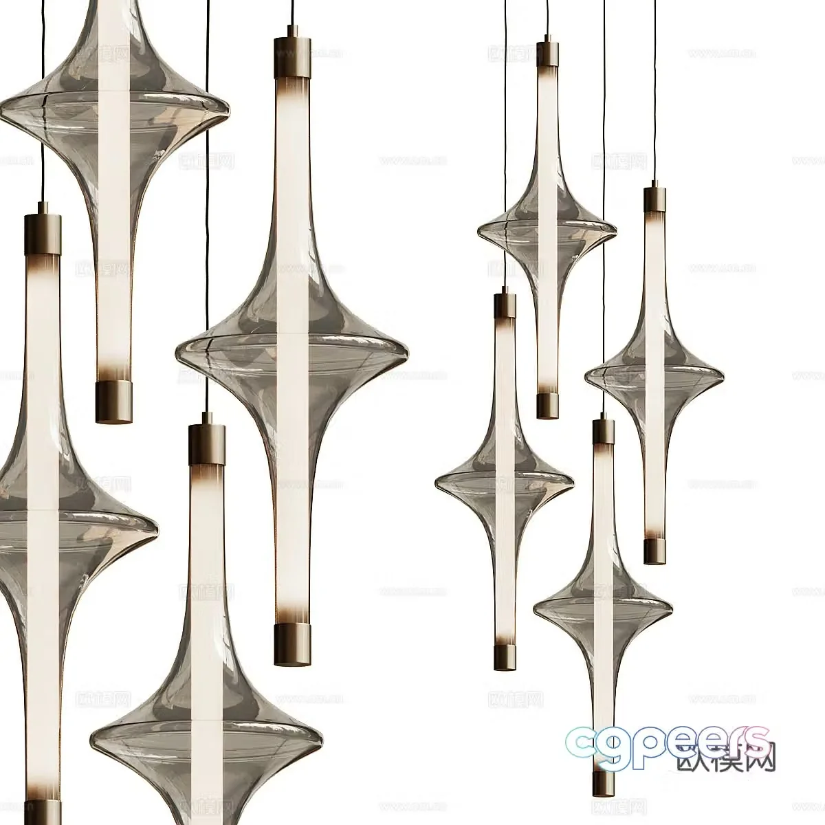 Creative chandelier glass chandelier 3d model