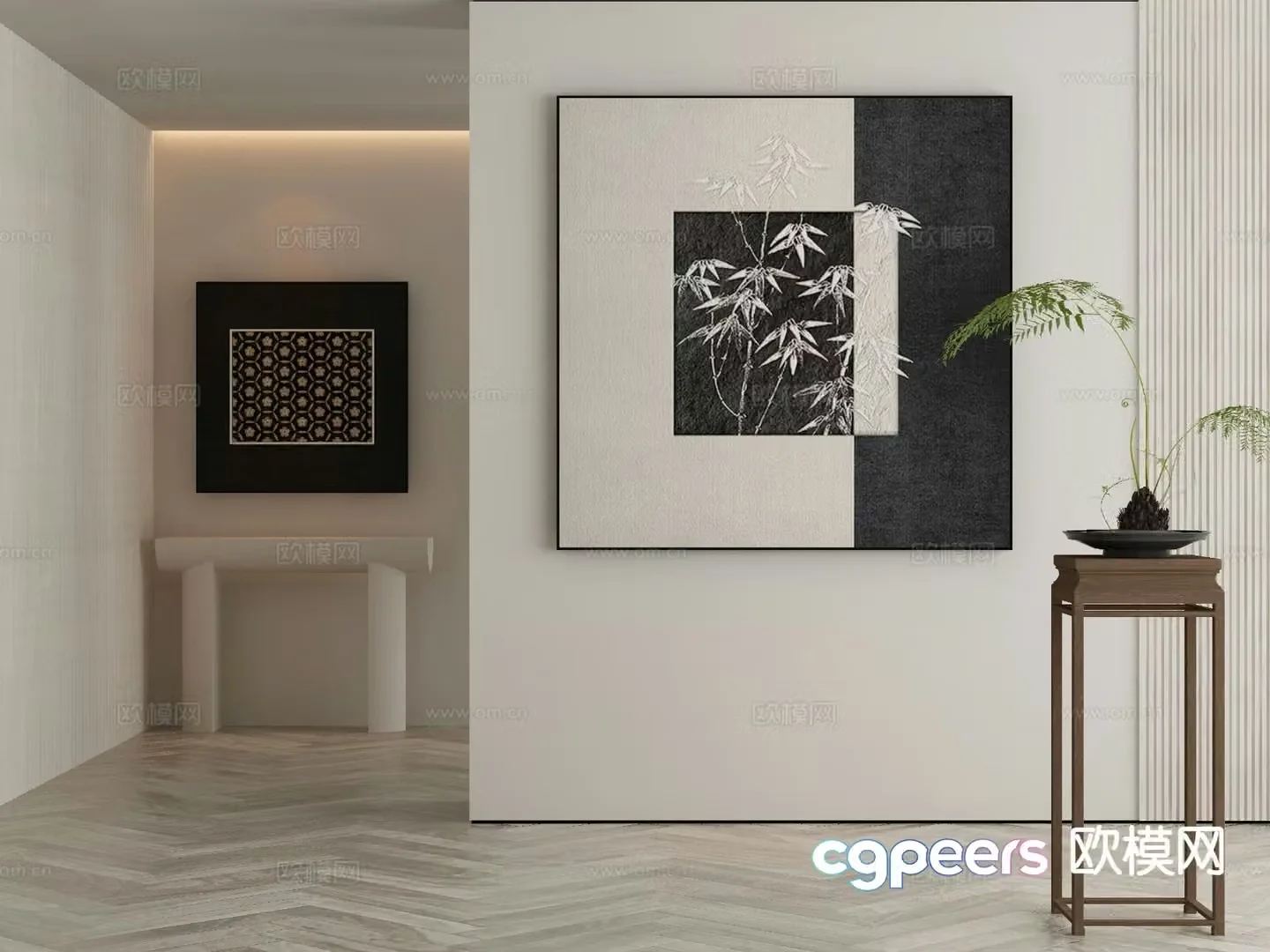 New Chinese style decorative painting 3d model