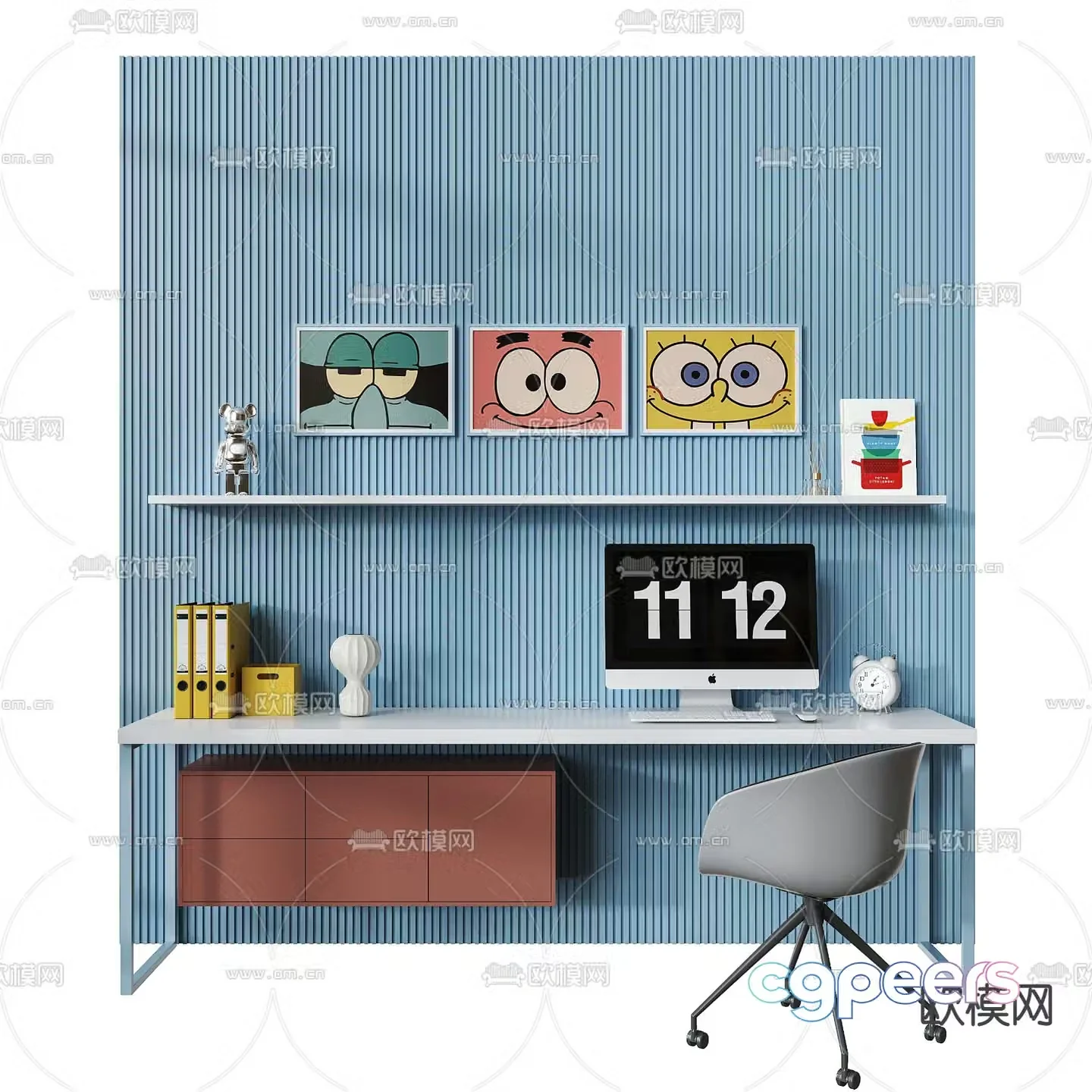 Children’s desk computer desk 3d model