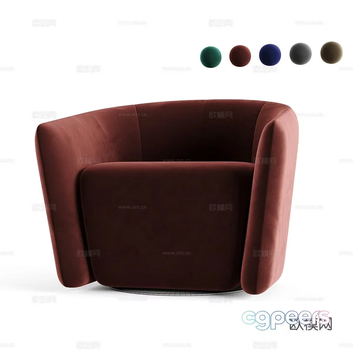 Modern Italian fabric sofa chair 3d model
