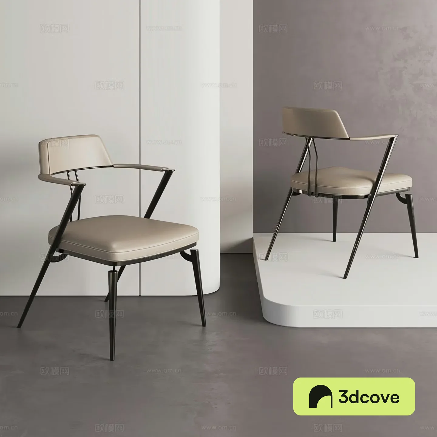 Italian dining chair Light luxury dining chair Zen dining chair Modern desk chair Leather single chair