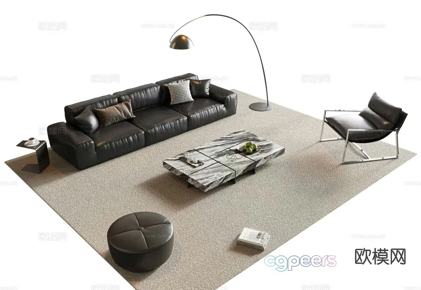 Modern sectional sofa 3d model