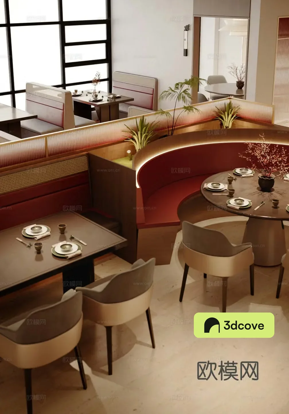 Modern new Chinese catering booth
