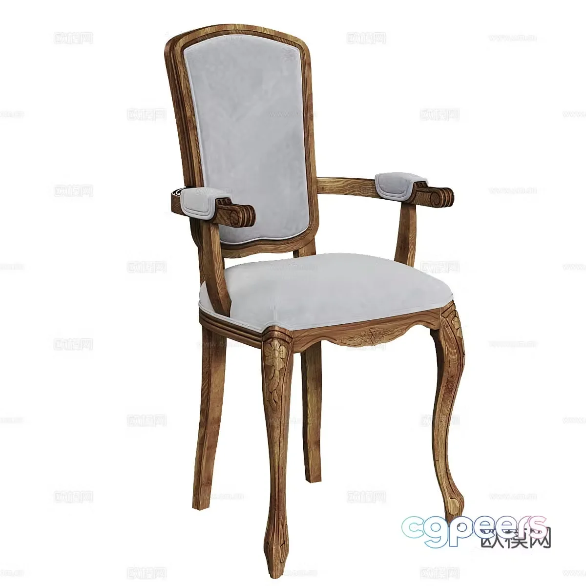 American simple single chair chair simple chair casual chair dining chair 3d model