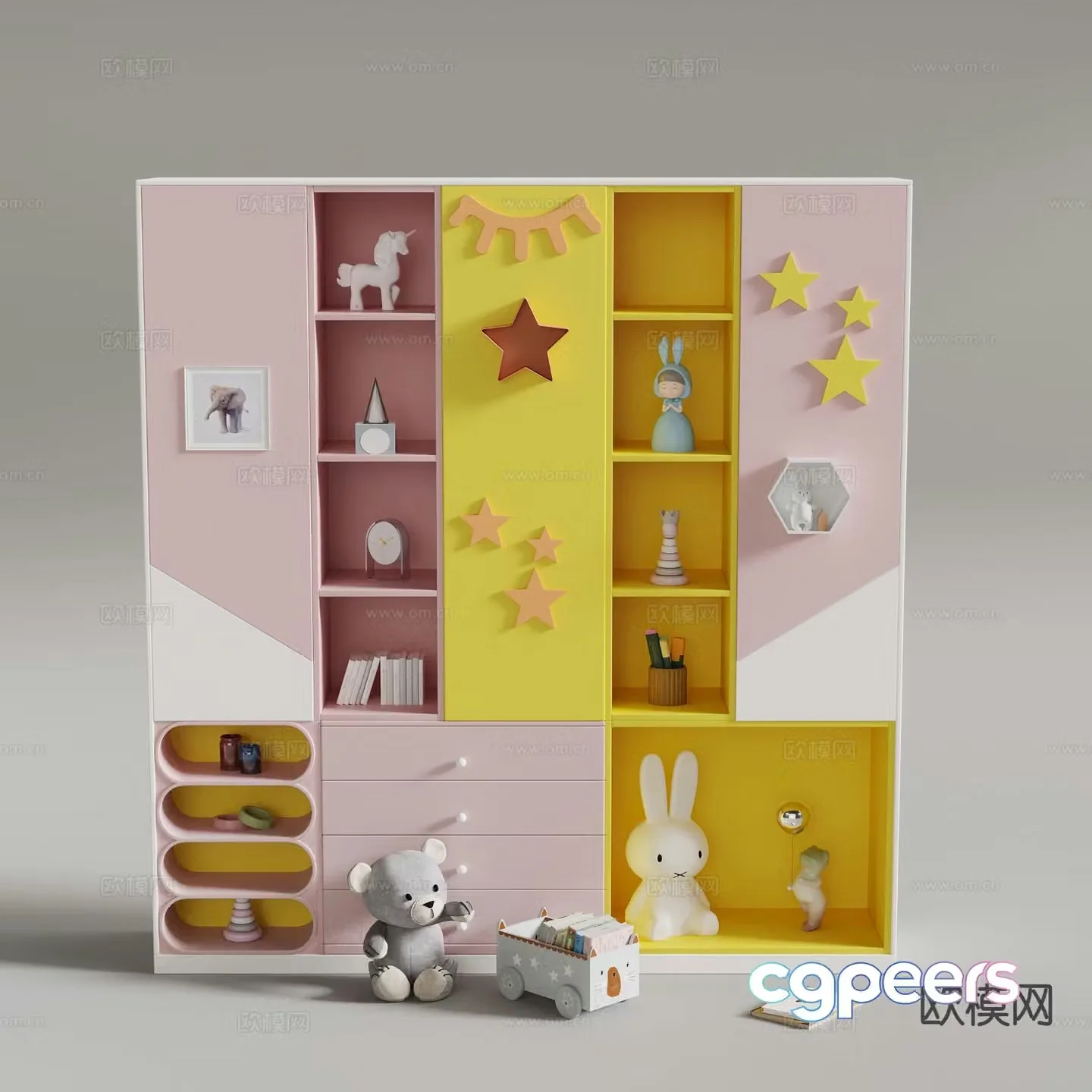 Modern children’s locker 3d model