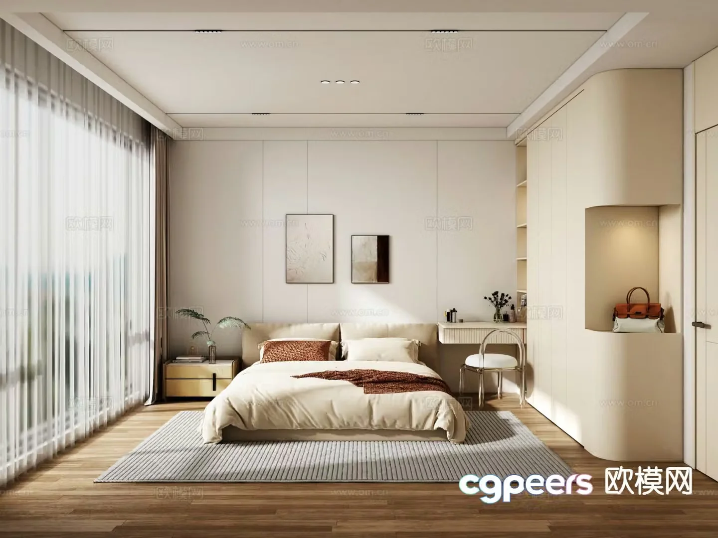 Cream style bedroom master bedroom 3d model