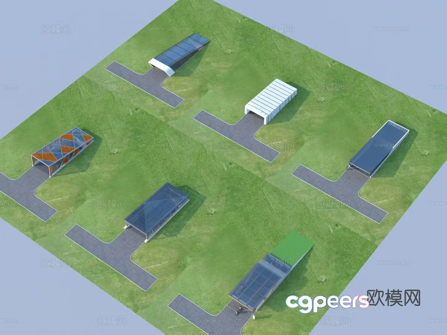 Underground garage parking lot entrance and exit 3D model