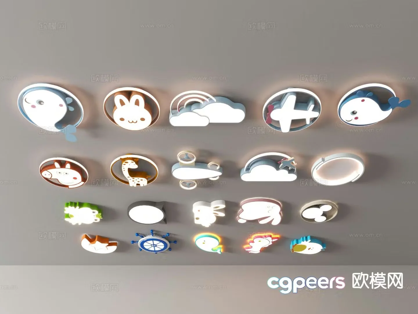 Modern cartoon lights children’s lamp ceiling light 3d model