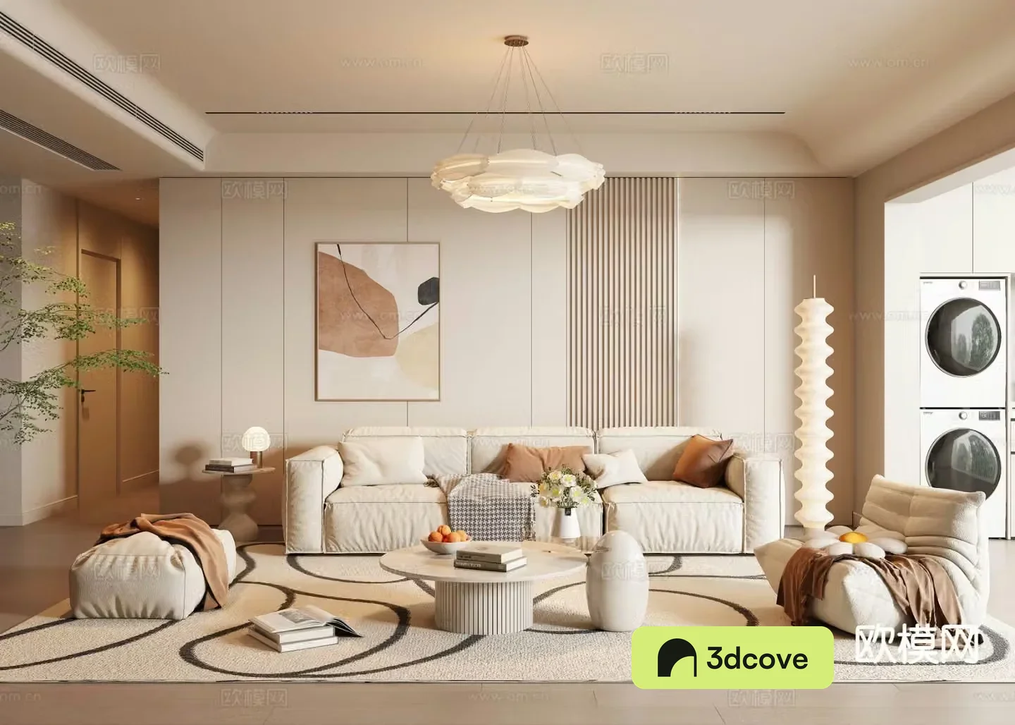 Creamy living room