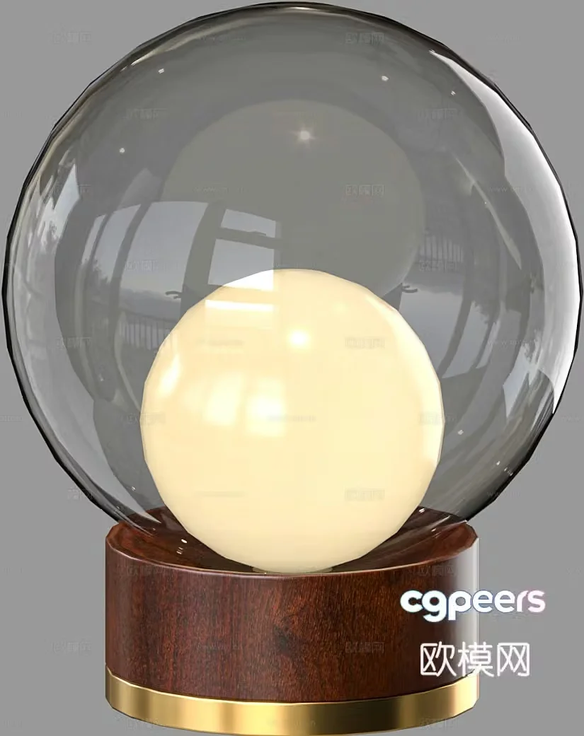Modern glass table lamp round ball table lamp 3d model