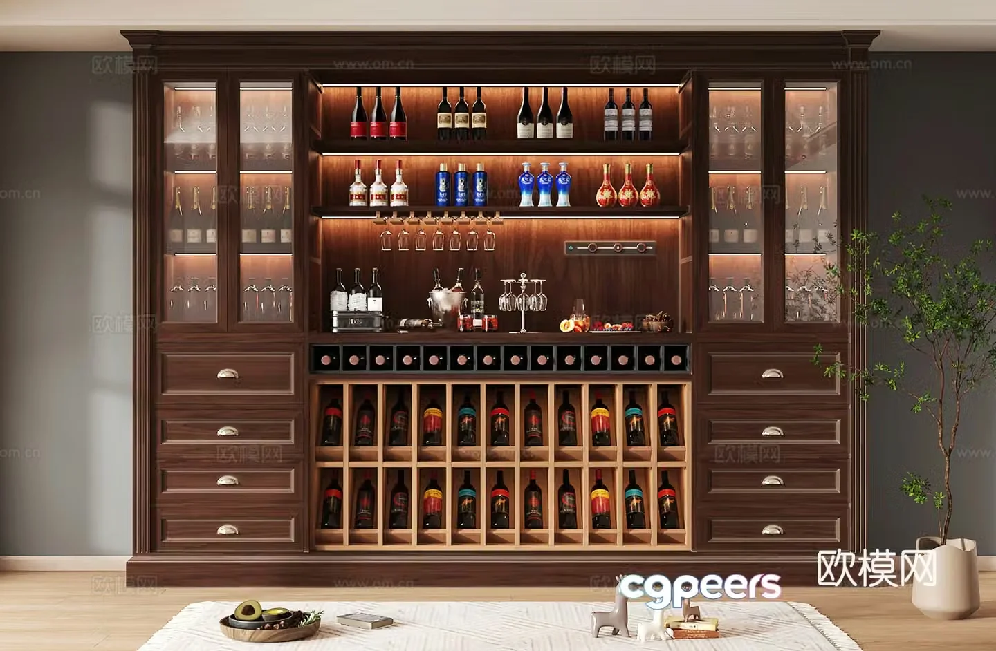 Wine cabinet design Wine cabinet red wine cabinet bar wine cabinet partition wine cabinet 3D model