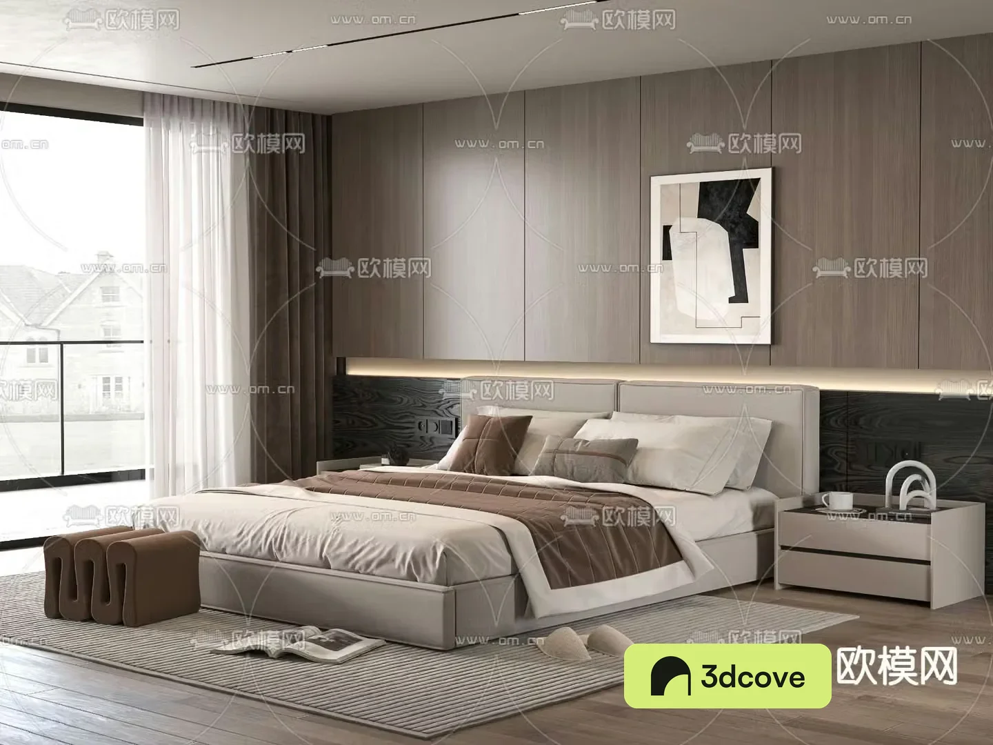 Minotti modern double bed