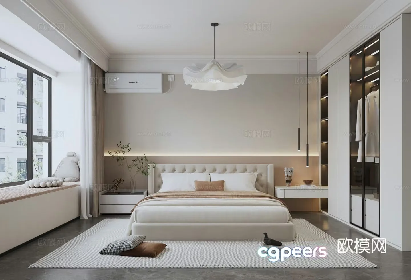 Modern bedroom master bedroom 3d model
