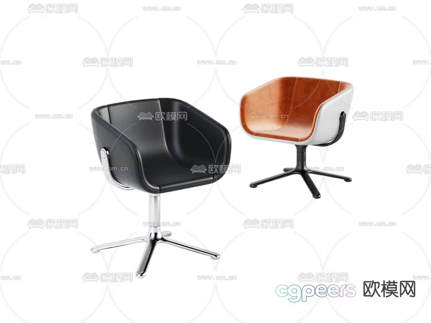 Leather office chair office chair conference chair swivel chair 3d model