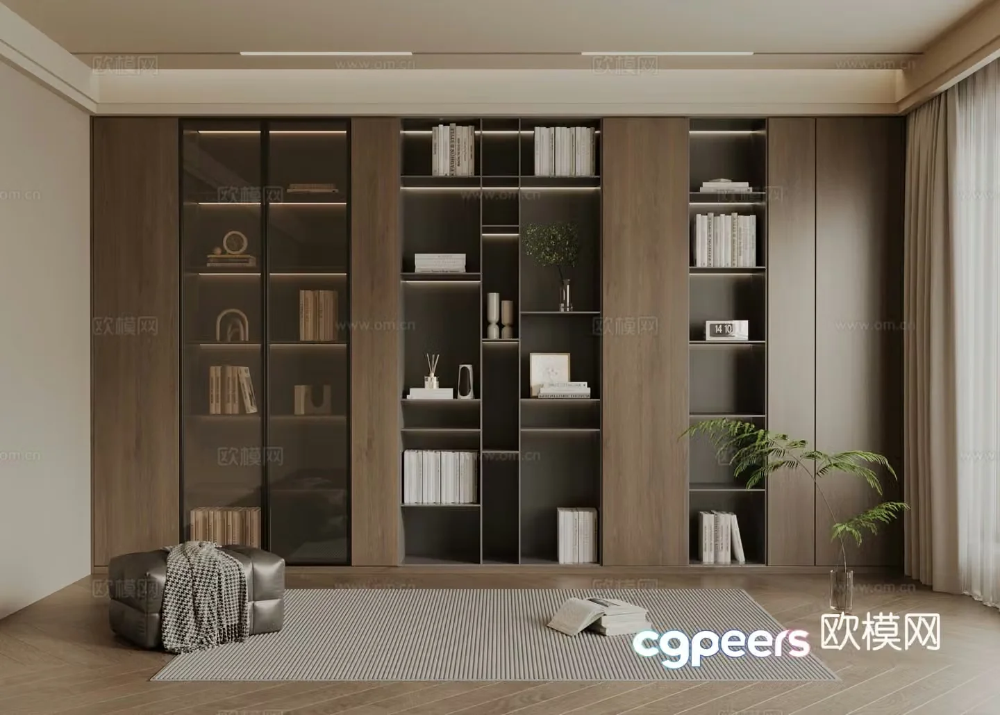 Modern Italian bookcase 3d model