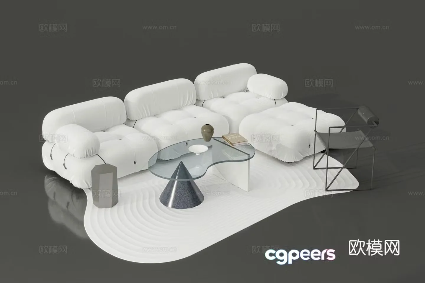 Modern sectional sofa 3d model
