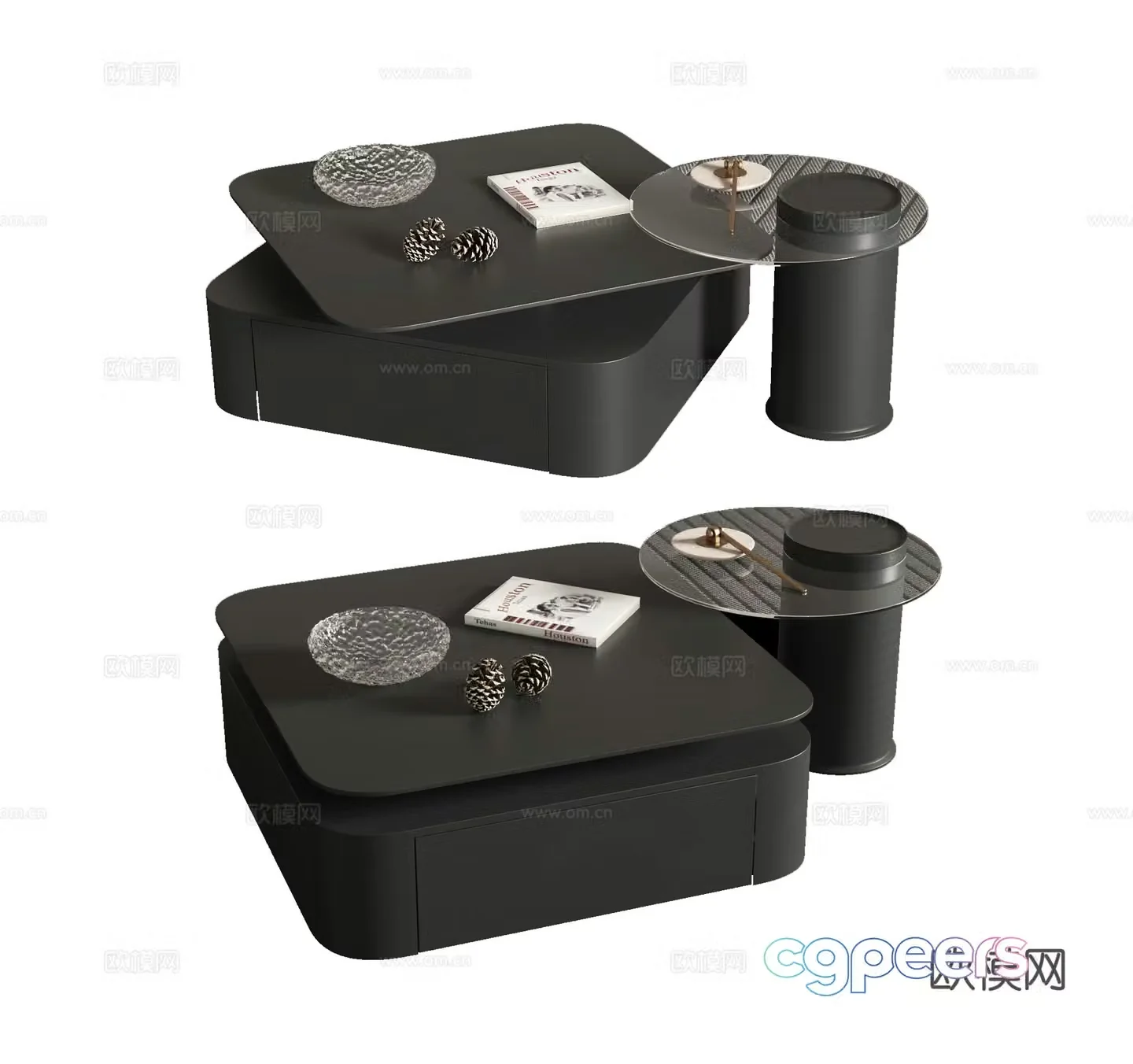 Modern double coffee table 3d model