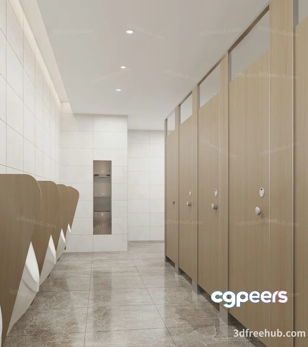 Modern Public Restroom 3D Model – 22707 – VRAY Render