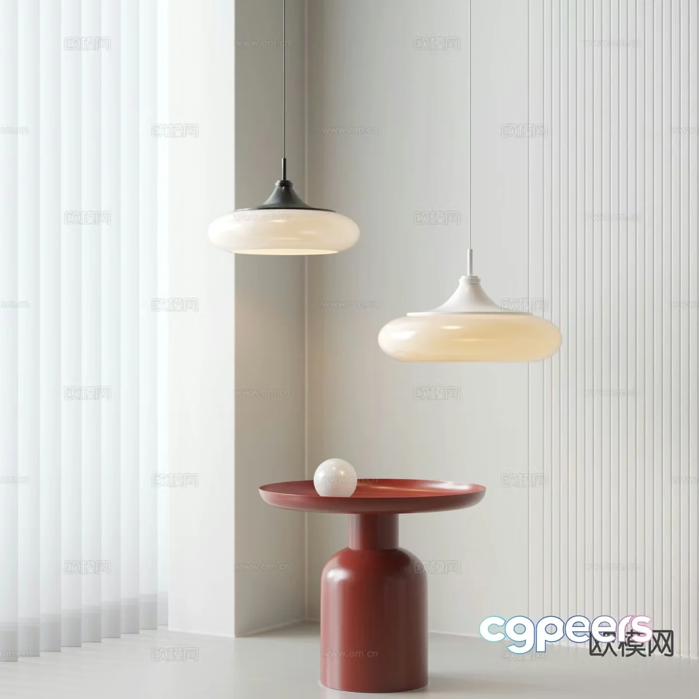 Cream style small chandelier bedside small chandelier 3d model