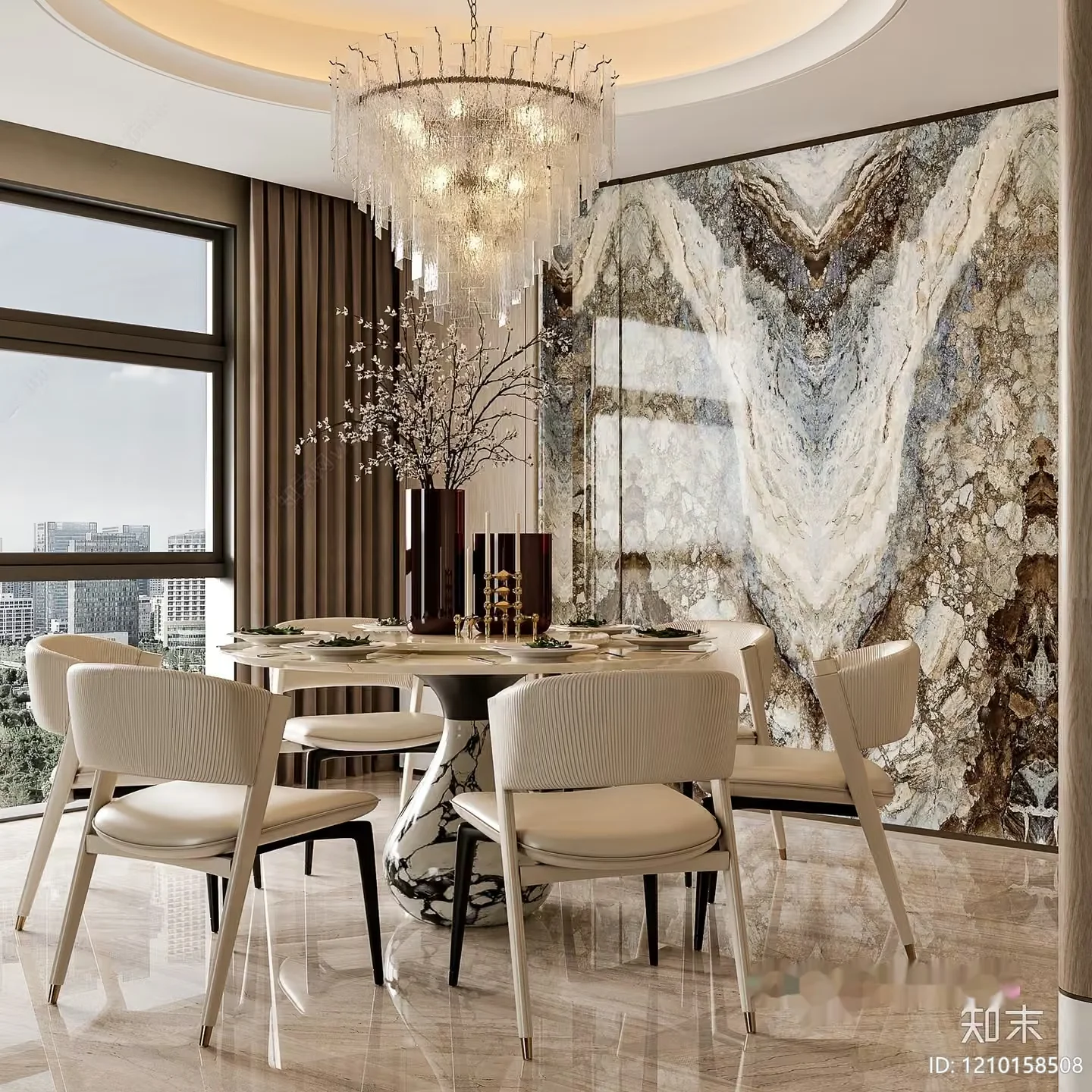A Dining Table 3D Model – 1179 – VRAY Render