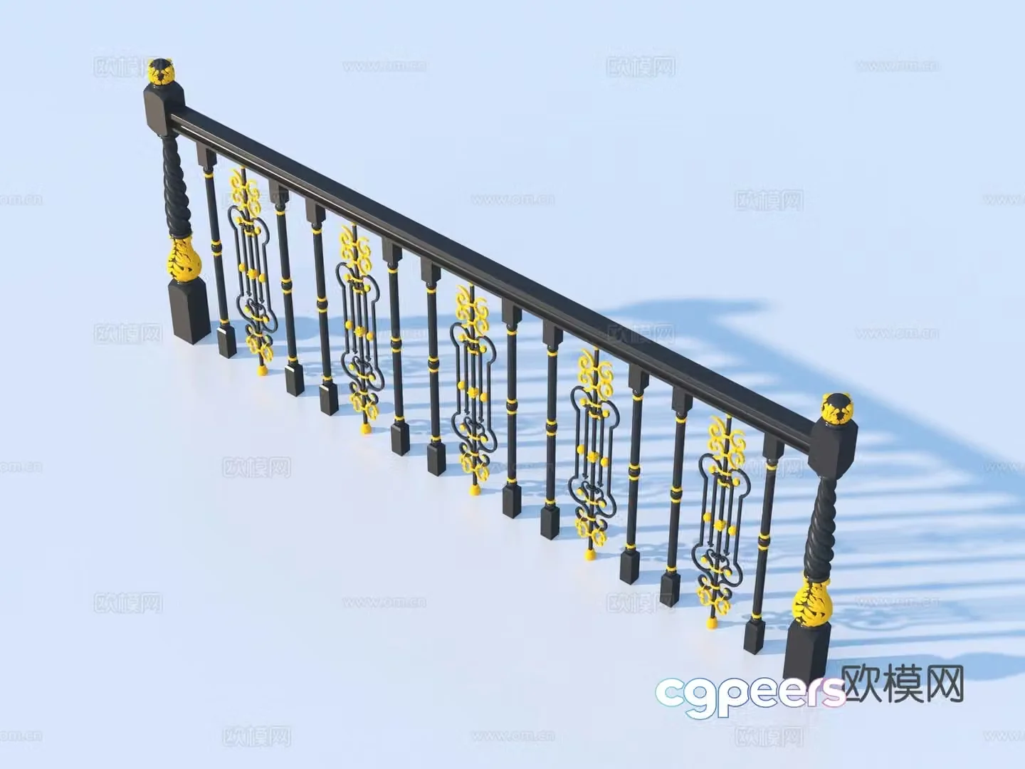 Guardrail Fence Railing Wrought Railing 3D Model