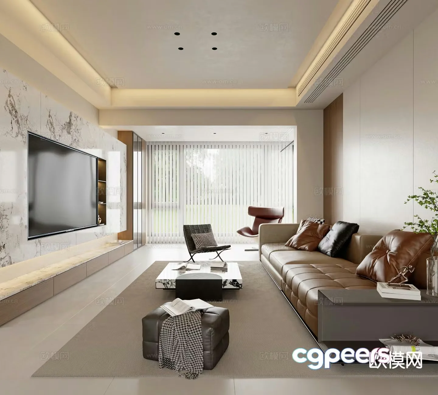 Modern living room 3d model