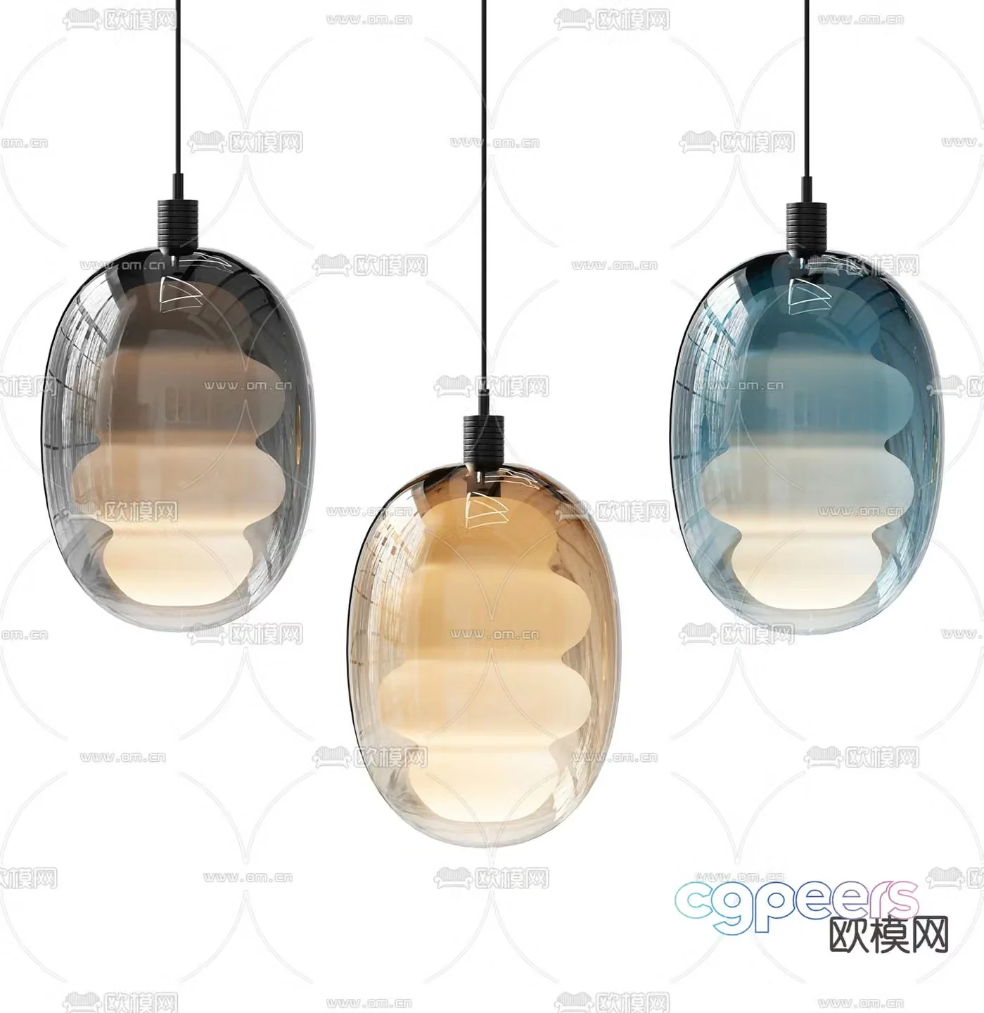 Italy Poliform glass chandelier 3d model