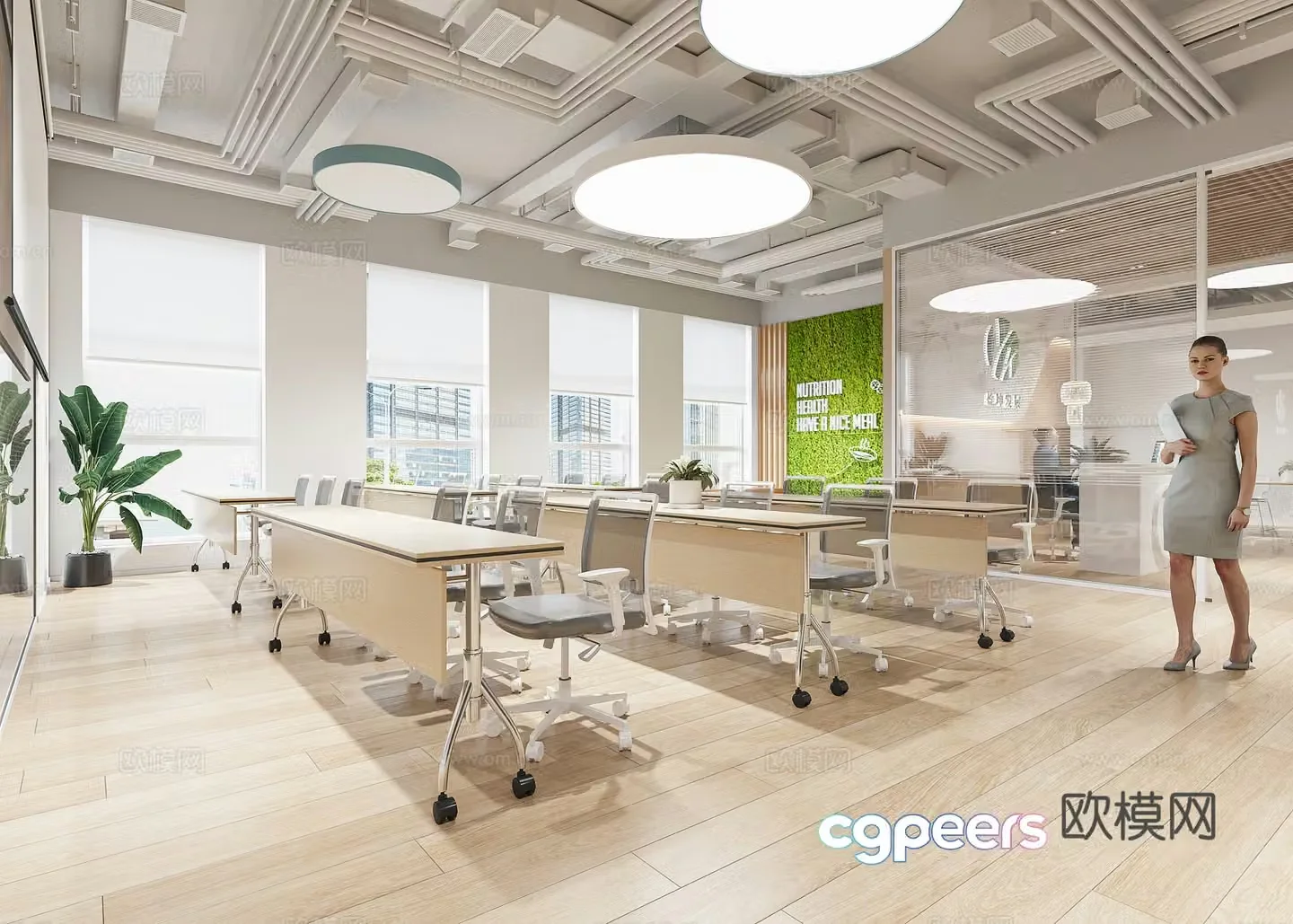 Modern office area 3d model