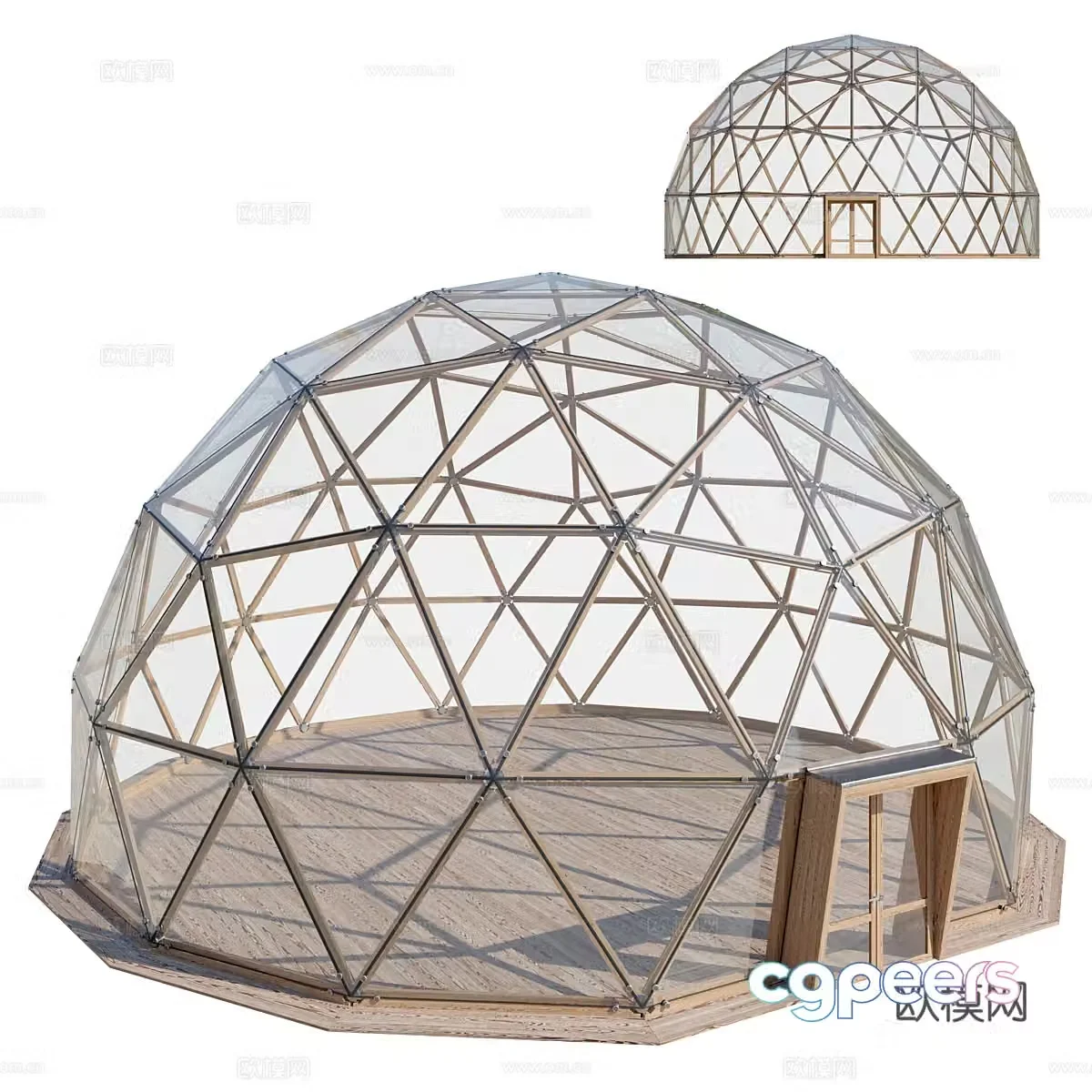Modern dome sunroom 3d model
