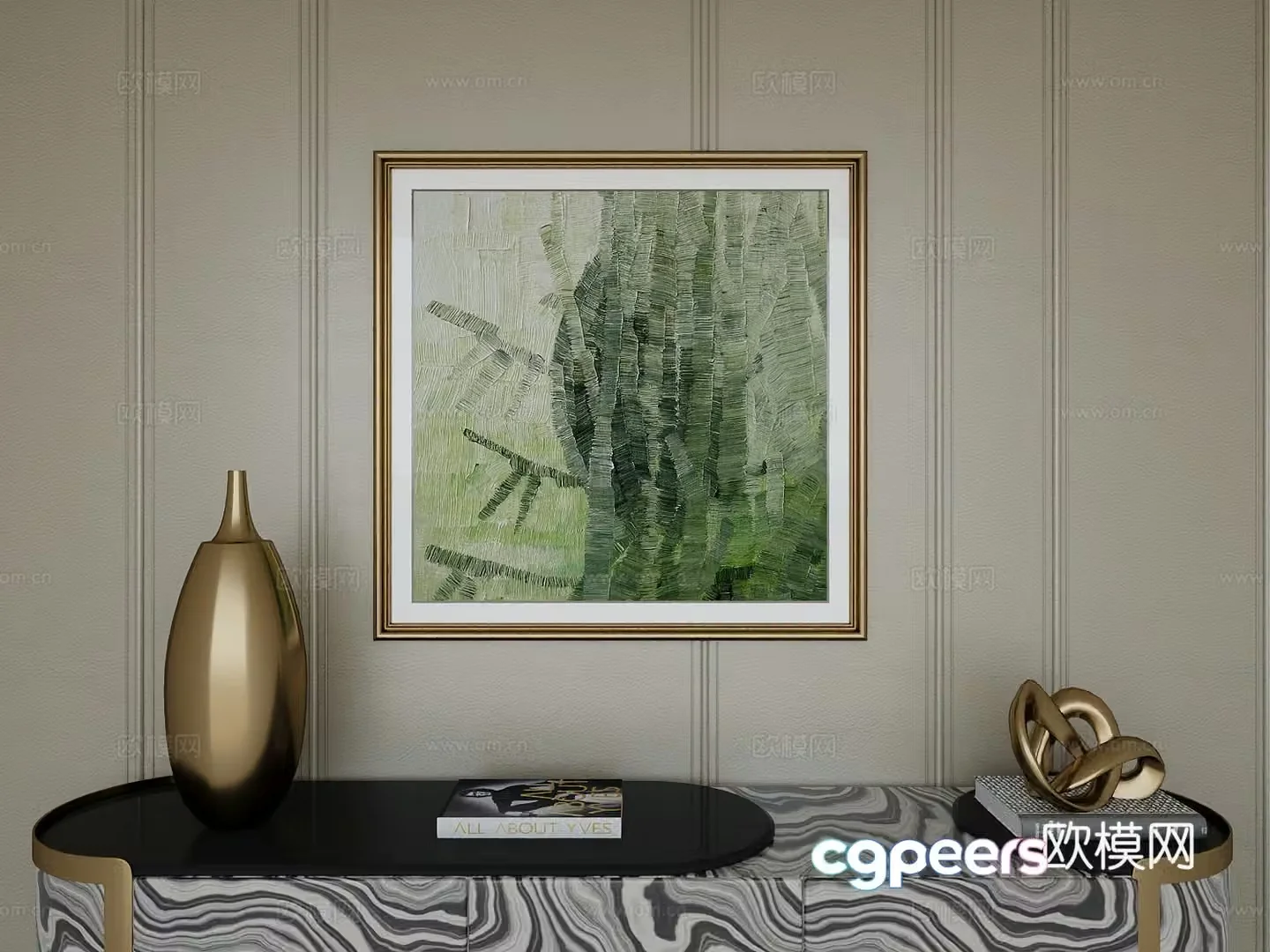 Italian light luxury high-end hanging painting 3D model