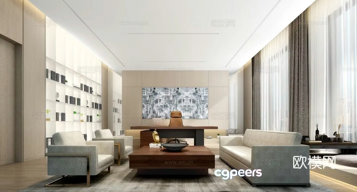 Modern manager office 3d model