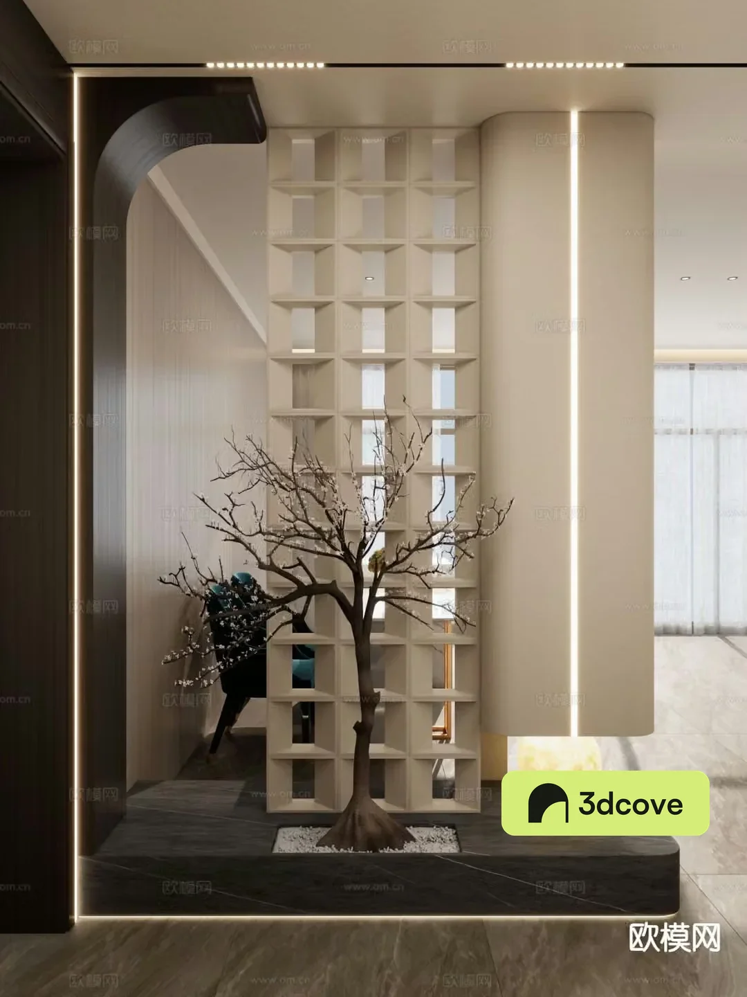 New Chinese style entrance landscaping cement brick