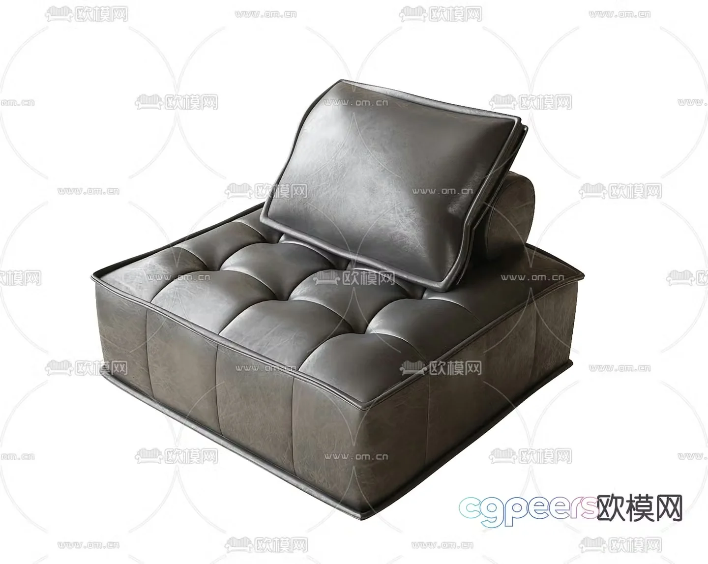 Leather single sofa leisure sofa 3d model