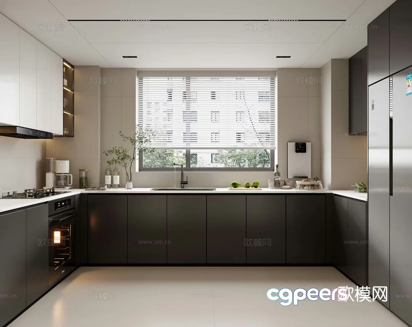 modern kitchen cabinet 3d model