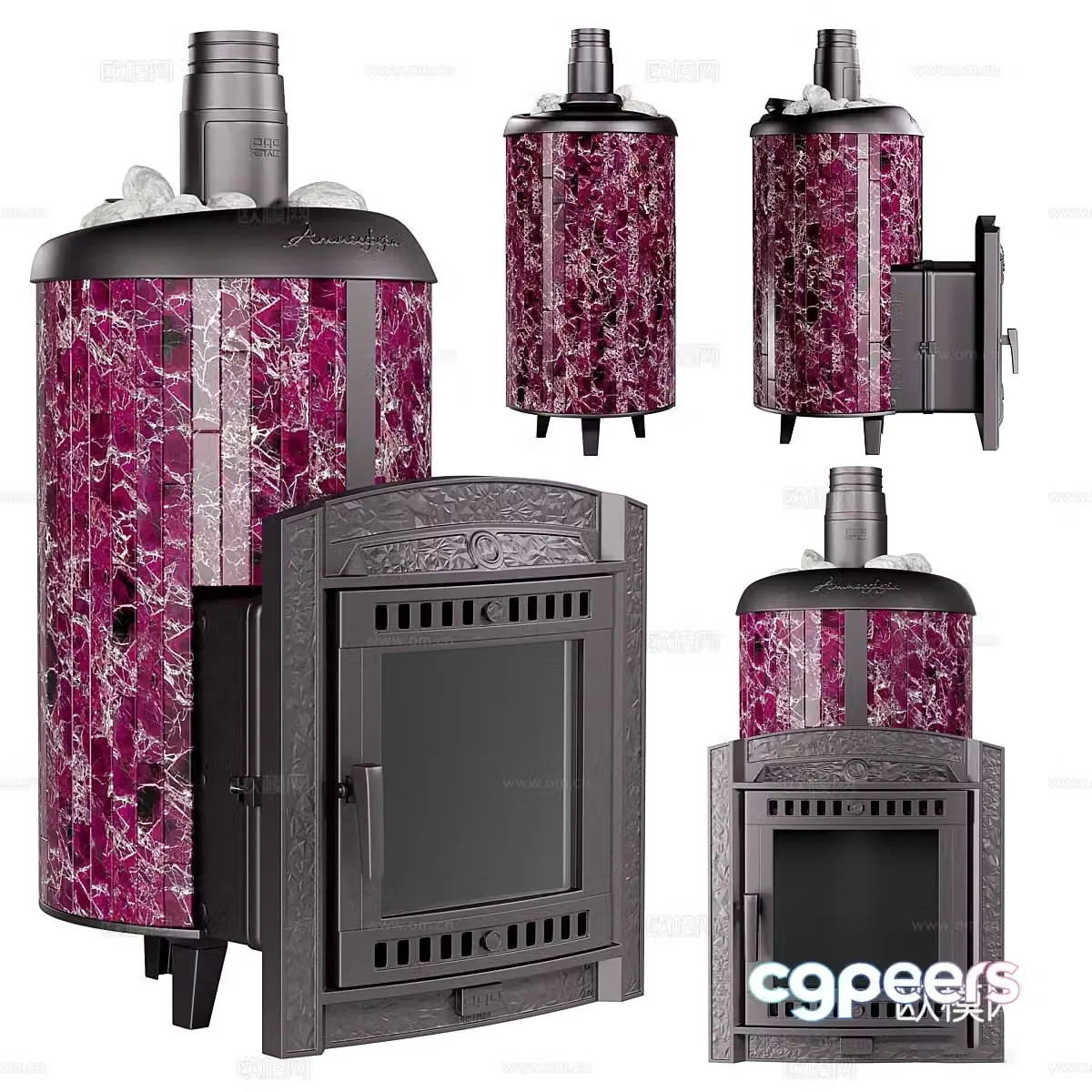 American Fireplace Oven 3D Model