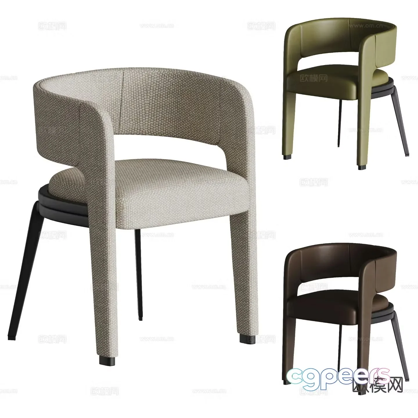 Modern chair dining chair 3d model