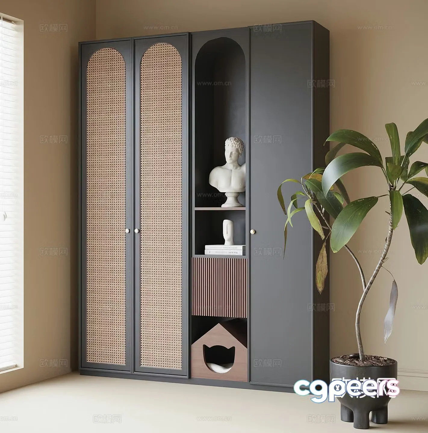 French decorative cabinet 3d model
