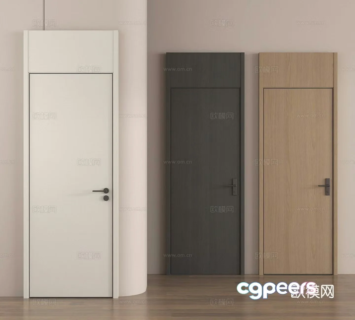 Open-top door entrance door bedroom door single-open door 3D model