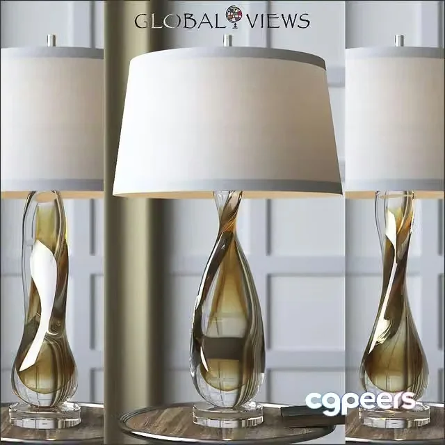 3ds Max Free – Global Views Amber Twisted Art Glass Lamp