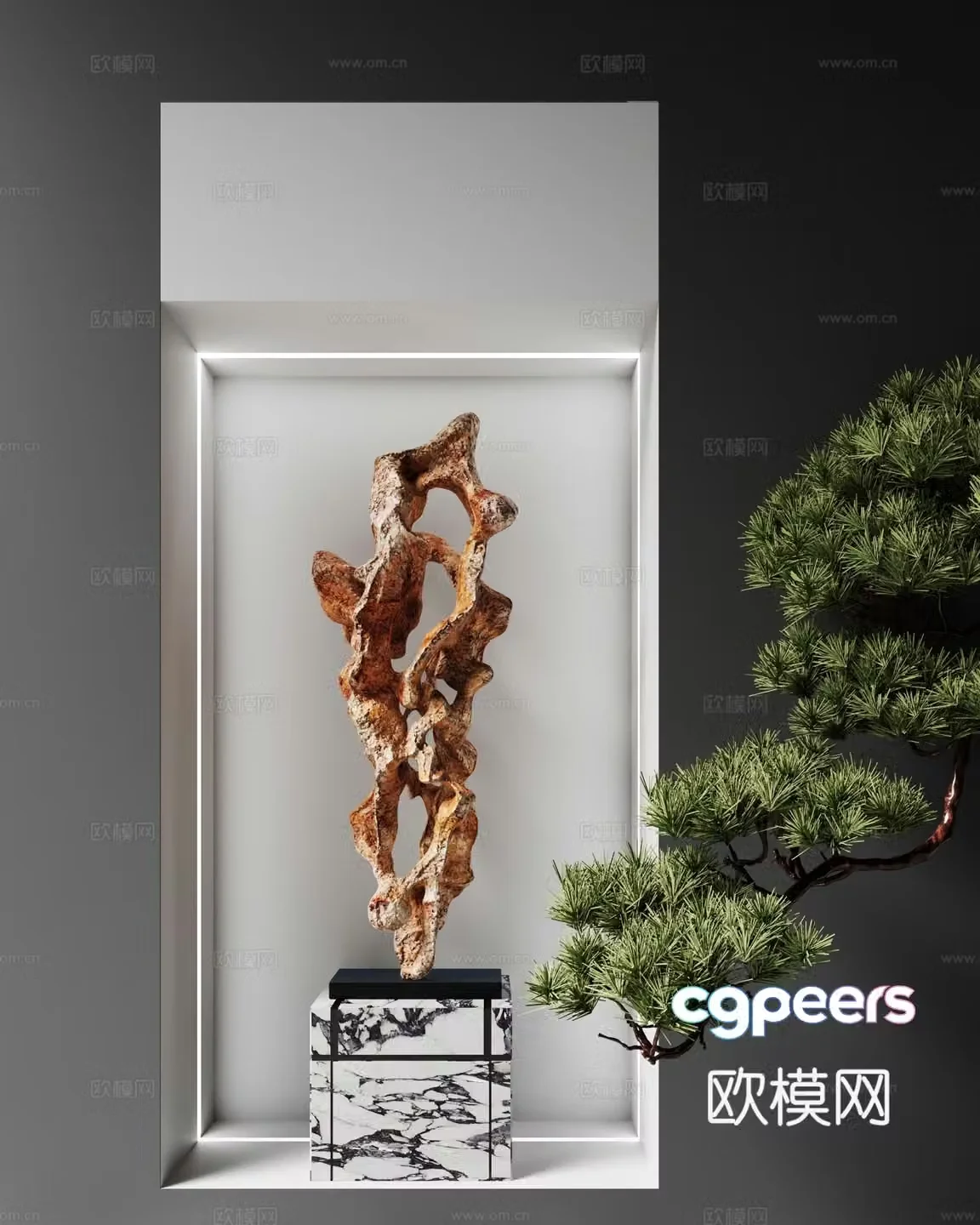 Modern sculpture installation handicraft floor ornament 3D model