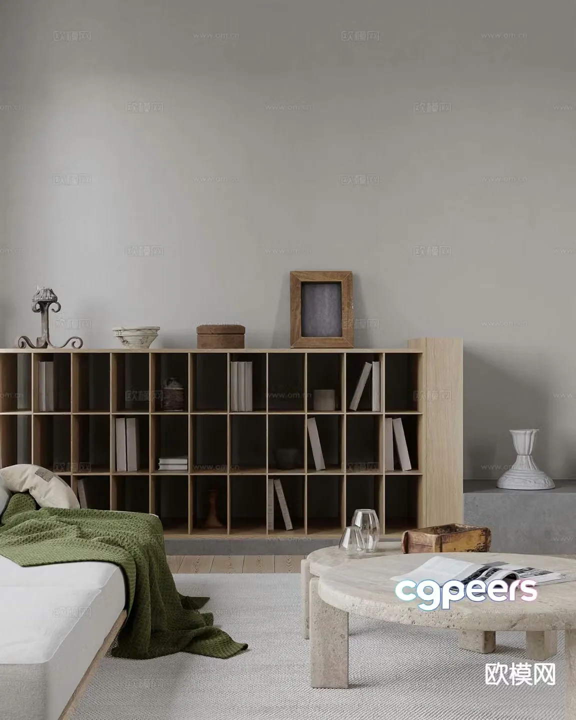 Modern bookcase 3d model