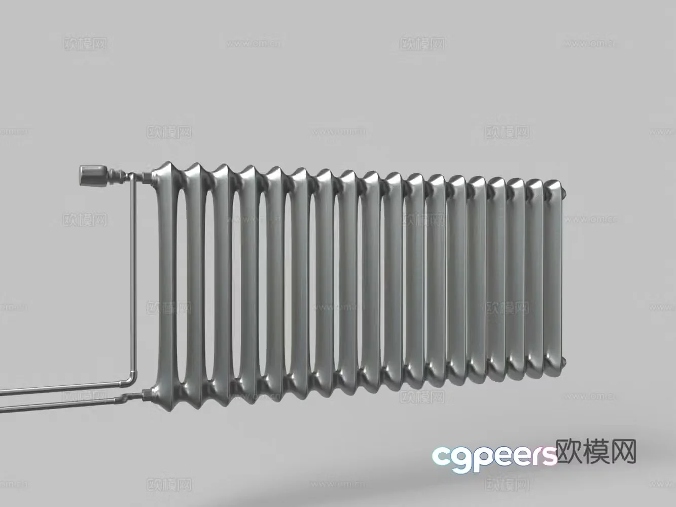 Modern galvanized radiator 3D model
