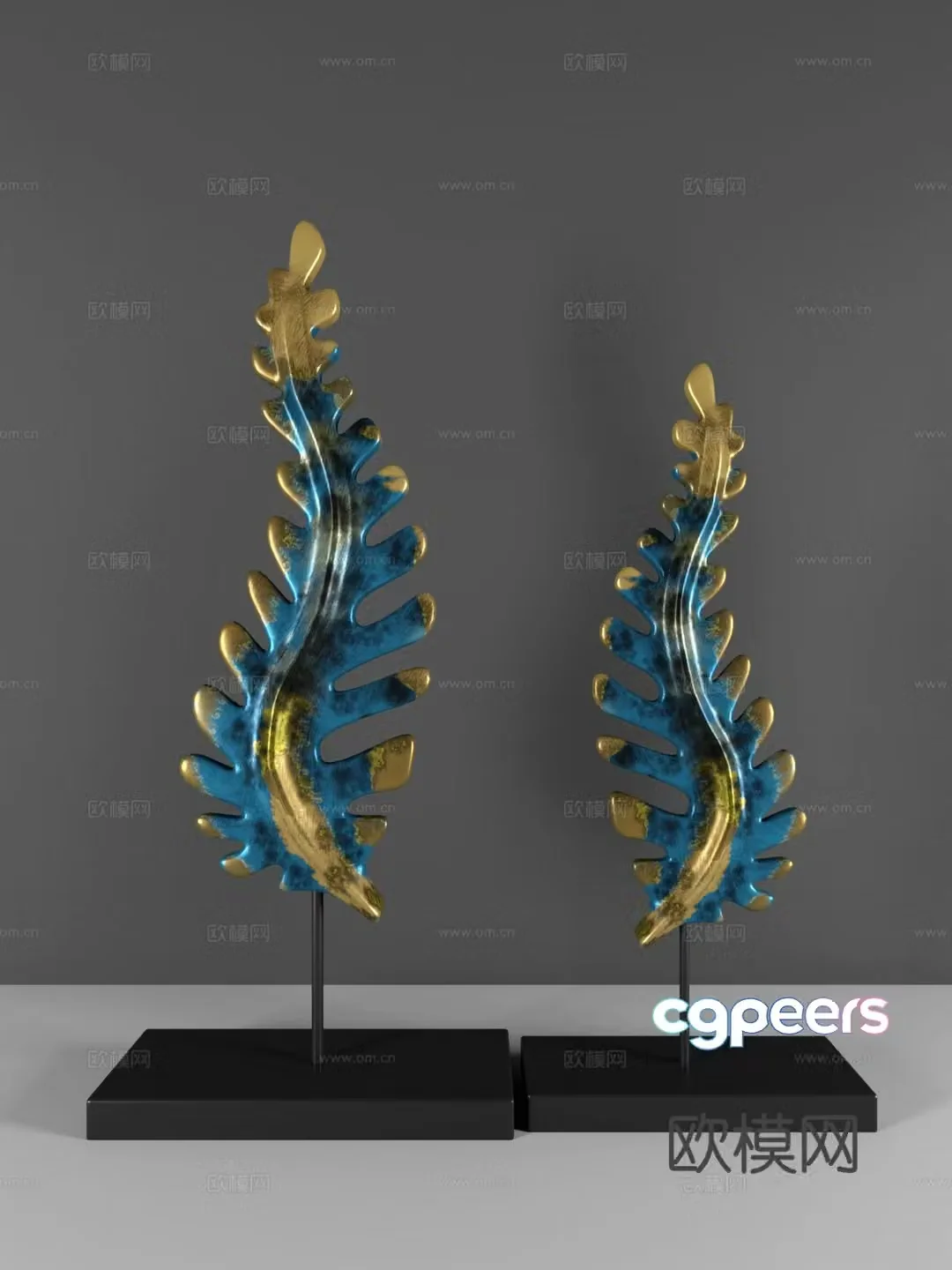 Modern leaf ornaments furnishings 3d model