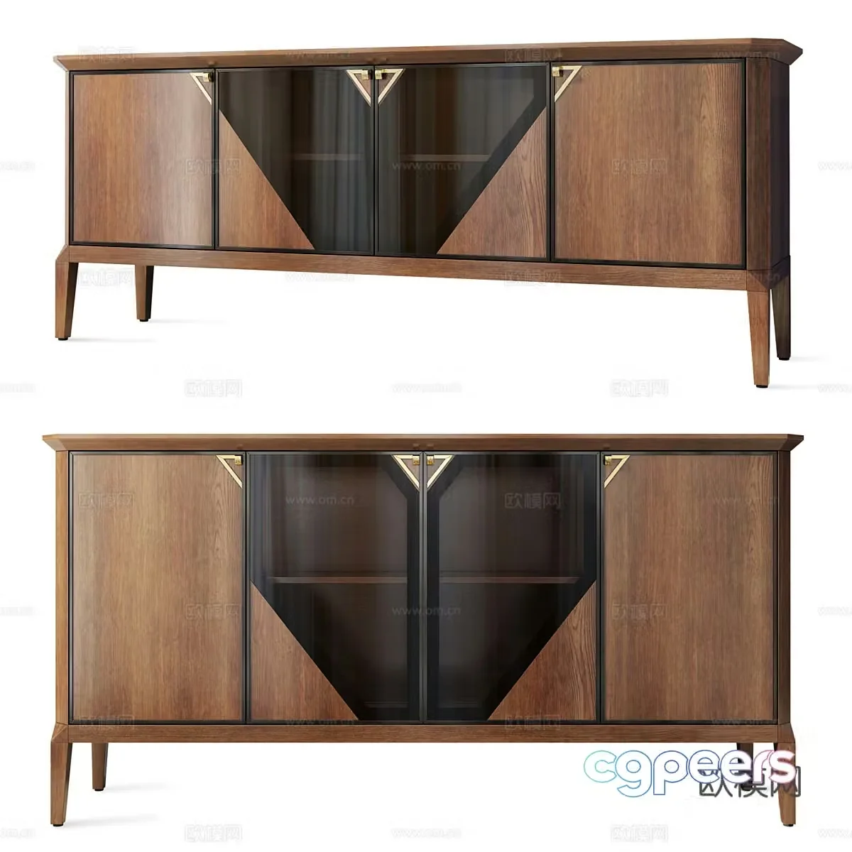 New Chinese style light luxury TV cabinet drawer 3D model
