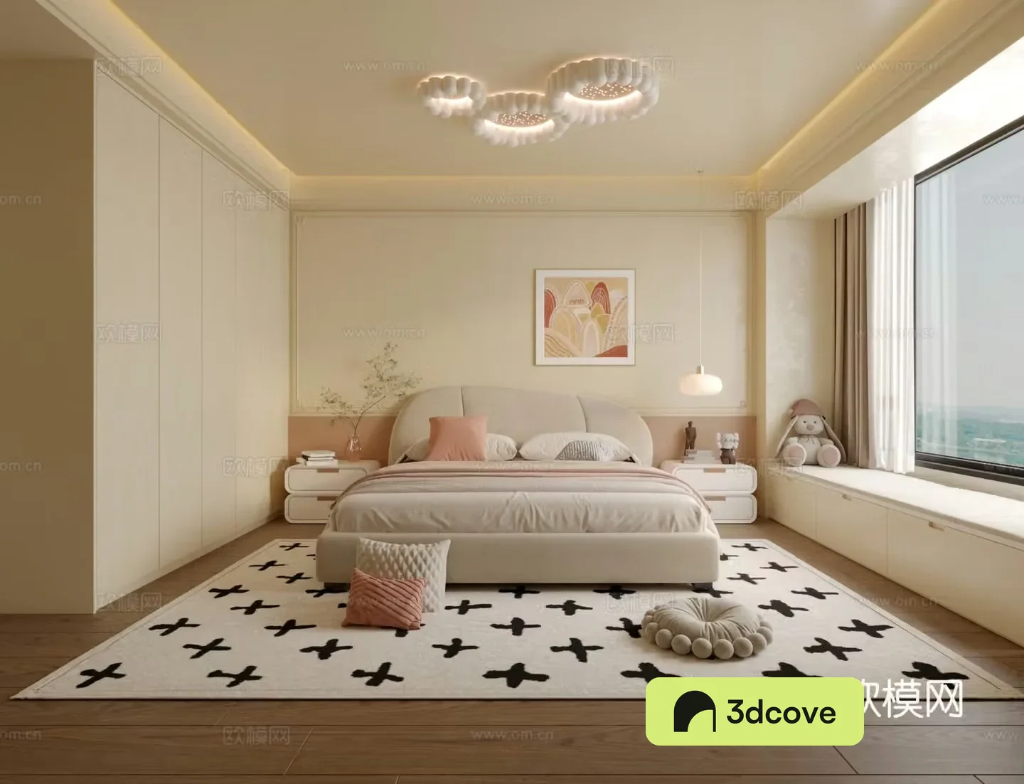 French creamy bedroom