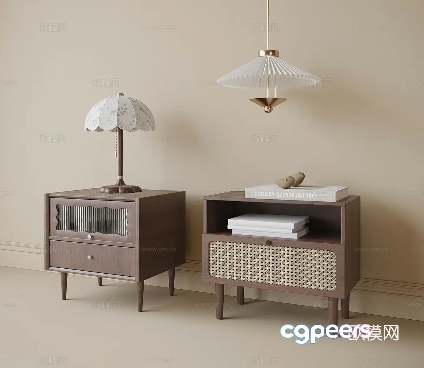 Medieval style bedside table 3d model