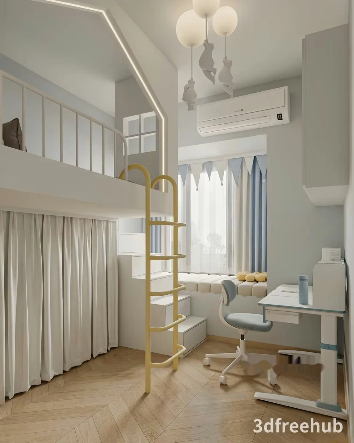 Modern Kids Bedroom 3D Model – 19698 – VRAY Render